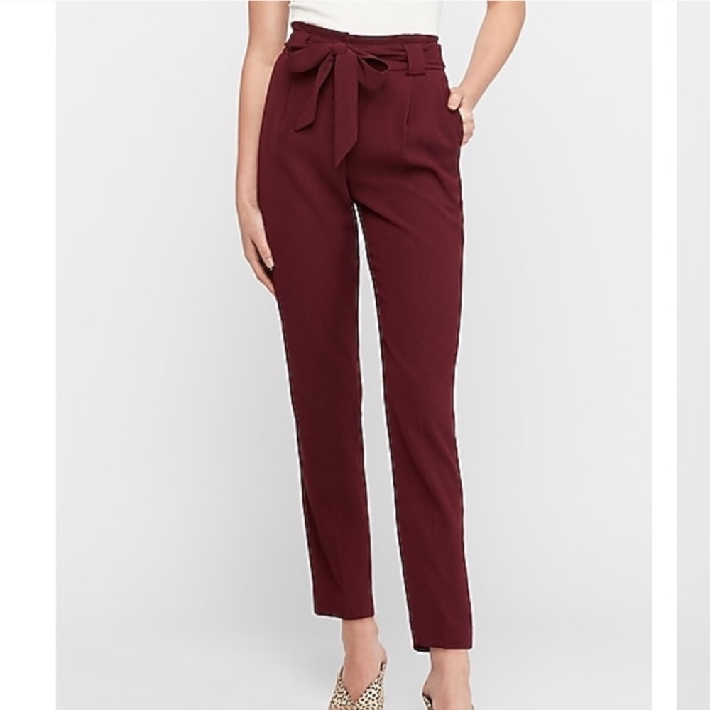 High Waisted Paperbag Ankle Pant